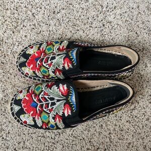 Johnny Was Women's Embroidered Black Espadrilles size 7/7.5